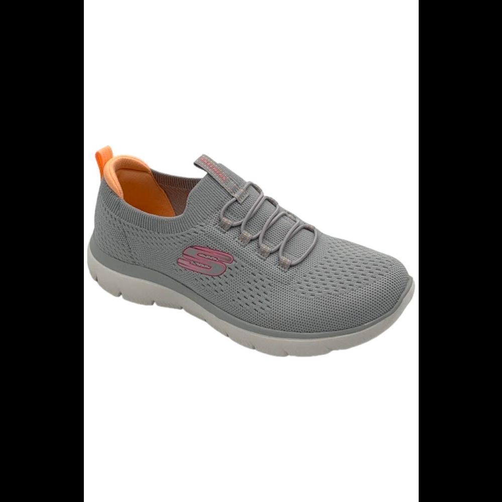 Skechers Summits Vegan Washable Bungee Sneakers Top Player Gray - Wide